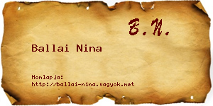 Ballai Nina névjegykártya